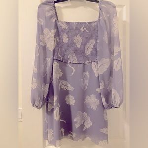Aritzia floral muted lavender mini dress